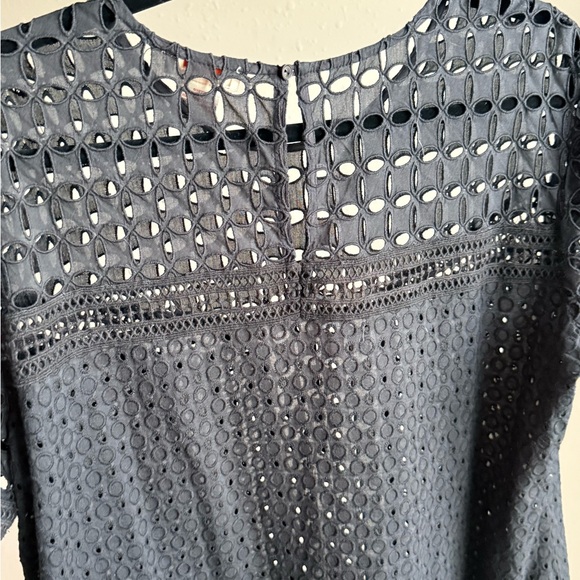 Sundance Black Eyelet Cotton Shift Dress Cover Up Boho Beach Resort Size 14 - Picture 9 of 9